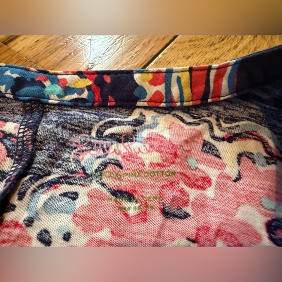 Lilly Pulitzer Pink/Blue Coral Pima Cotton Long Sleeve Knee Length Dress Size XS - Picture 6 of 11